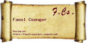 Fassl Csongor névjegykártya